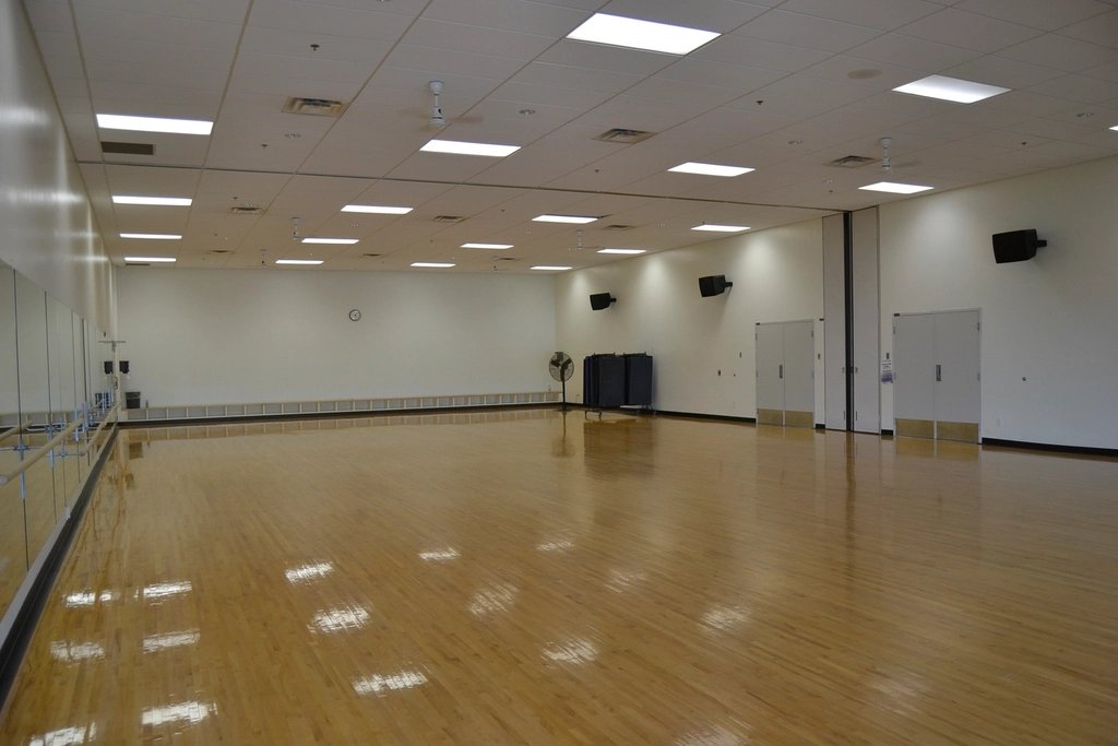 CENTRO DE ARTES NÓS DA DANÇA - 2019 - Sala de dança com piso de madeira e espelhos