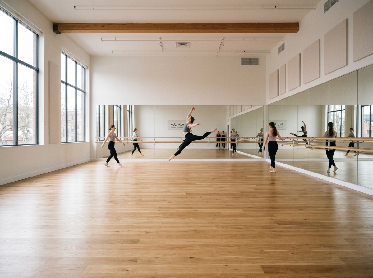 ESCOLA NÓS DA DANÇA - Estúdio de dança com piso de madeira